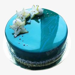 蓝色巧克力海洋之星蛋糕高清图片