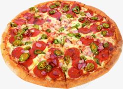 水果披萨水果培根披萨快餐高清图片