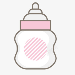 奶瓶手绘奶瓶粉色装饰案矢量图高清图片