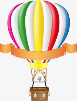 彩色热气球横幅素材