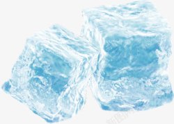 立体冰块蓝色纯净晶莹立体冰块高清图片