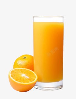 新鲜橙子汁素材