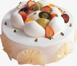 甘甜可口的水果圆形可口水果蛋糕母亲节高清图片