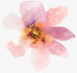 梦幻脚印水粉淡粉色水粉彩绘花朵高清图片