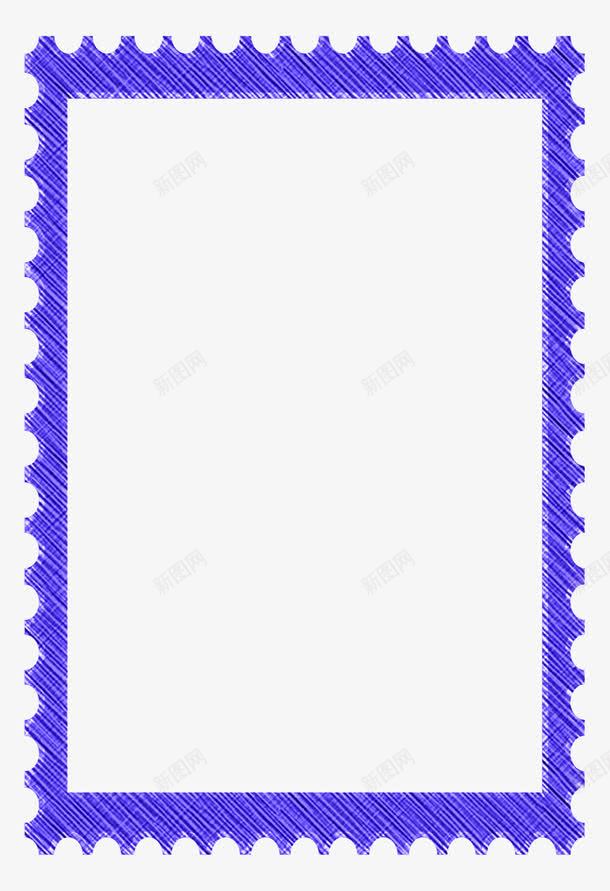 邮票形相框png免抠素材_新图网 https://ixintu.com 文案框 相框 紫色 边框 邮票 邮票模板