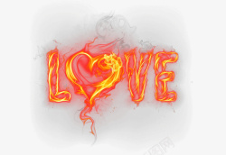 燃烧的字母创意红色火焰字母LOVE高清图片