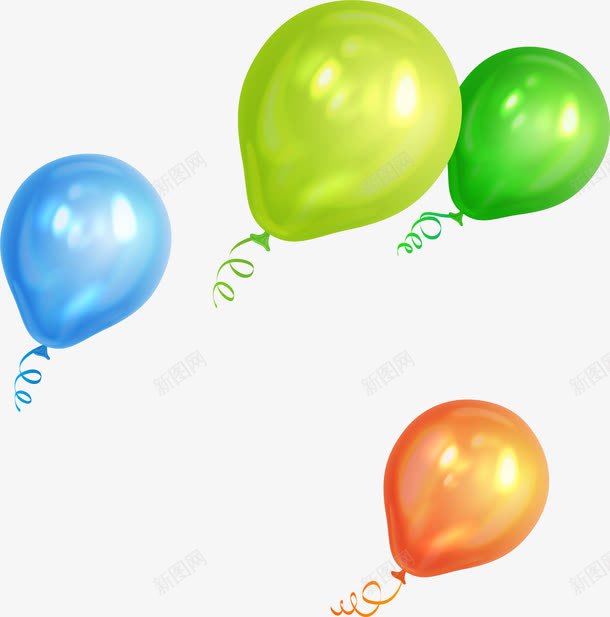 彩色漂浮气球png免抠素材_新图网 https://ixintu.com 免抠PNG 庆典 彩色 气球 漂浮 节庆 节日 装饰图案