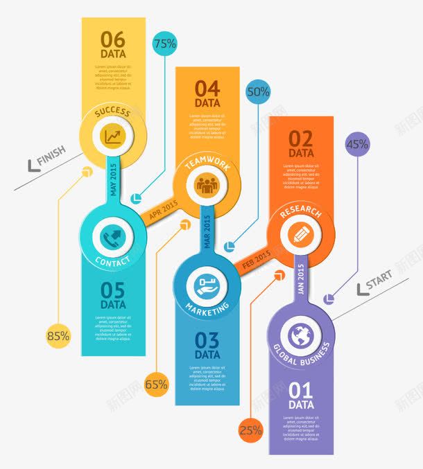 ppt结构图矢量图eps免抠素材_新图网 https://ixintu.com 商业数字标签分类 多色素材 数字分组 矢量图