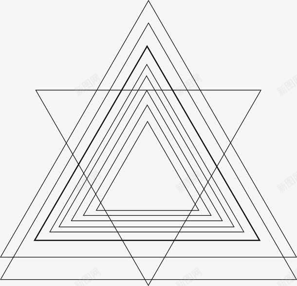 手绘的三角形png免抠素材_新图网 https://ixintu.com 三角形 倒三角 多个 手绘 线条 网状三角形