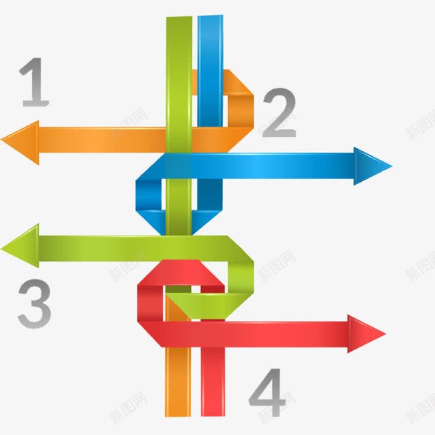 彩色选择PPT元素psd免抠素材_新图网 https://ixintu.com ppt 彩色 折纸箭头 数字 箭头 选择