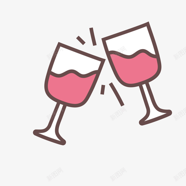 碰杯的粉色可爱图标png_新图网 https://ixintu.com 可爱 图标 婚礼 敬酒 液体 碰杯 粉嫩系 粉色 酒杯