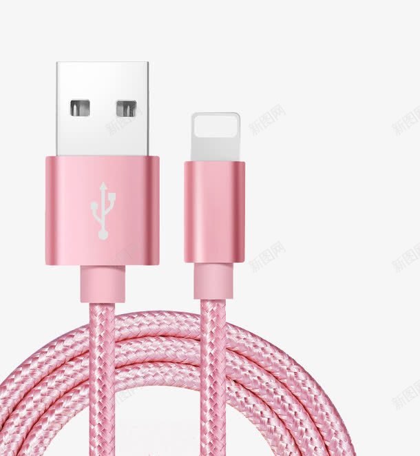 放在一角的粉红色数据线png免抠素材_新图网 https://ixintu.com 3C USB USB线 usb充电线 充电线 手机线 数据线 数码产品 电源线 粉红色