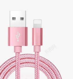双USB线放在一角的粉红色数据线高清图片