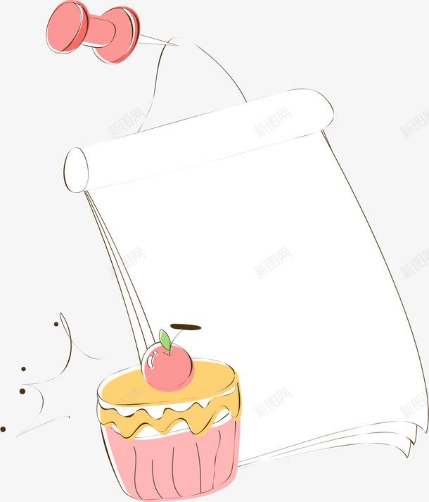 手绘蛋糕边框矢量图ai免抠素材_新图网 https://ixintu.com AI 卡通 图钉 手绘 本子 甜点 线条 美食 蛋糕 边框 矢量图