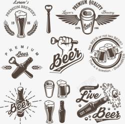 啤酒复古复古啤酒标签高清图片