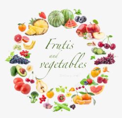 水果蔬菜圈英文字素材