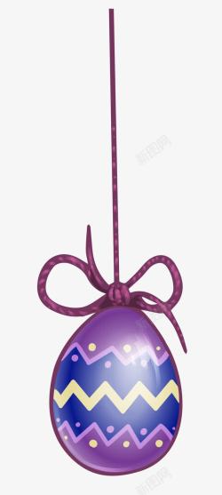 绳子吊着紫色卡通气球素材