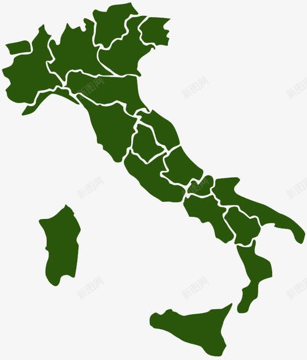 意大利地图png免抠素材_新图网 https://ixintu.com 意大利地图 意大利城市地图 意大利旅游地图 纯色 绿色