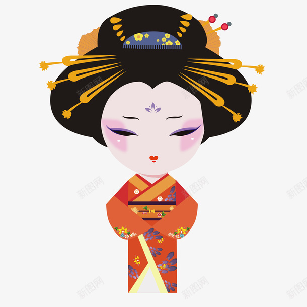 日本和服美女设计素材免抠素材免费下载 素材7xqquewea 新图网