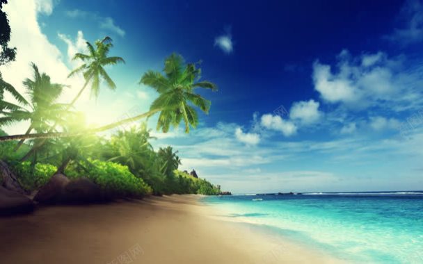 热带海南热情沙滩背景