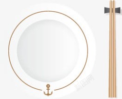 扁平化筷子扁平化卡通餐具高清图片
