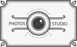 摄影LOGO设计黑白相机形图标高清图片