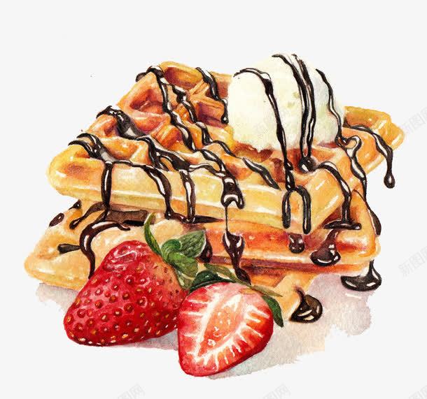 华夫饼上的冰淇淋png免抠素材_新图网 https://ixintu.com waffle 冰淇淋 华夫饼 水果 美味 草莓 食物