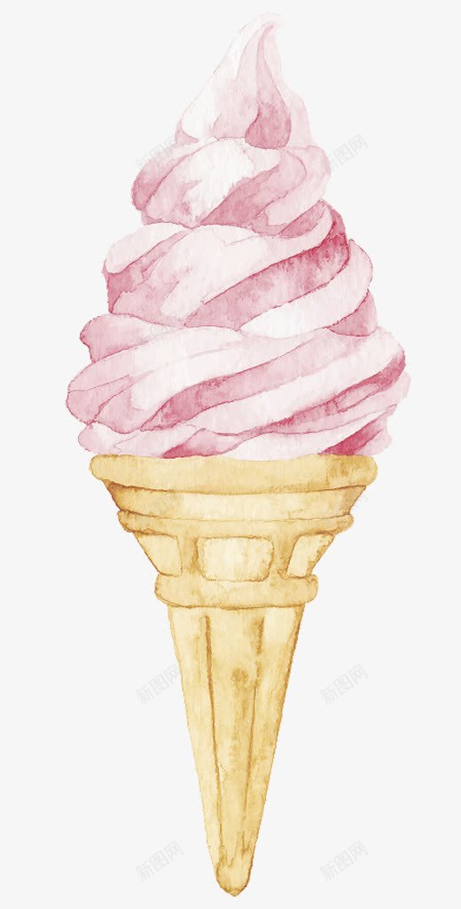 酸奶冰淇淋png免抠素材_新图网 https://ixintu.com 冰爽夏天 冰爽节 手绘冷饮 手绘酸奶 牛奶味 甜筒