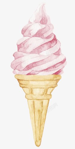 巧克力味的甜筒酸奶冰淇淋高清图片