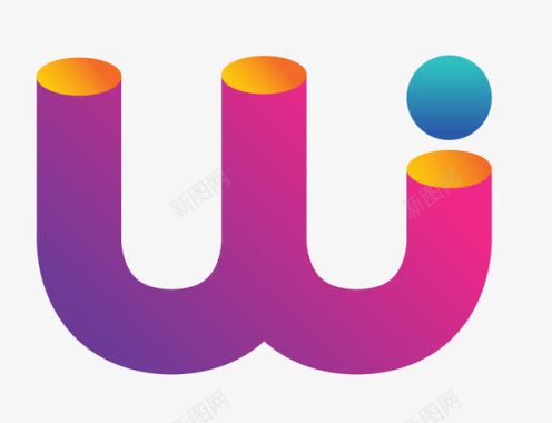 W型彩色logo商标图标图标