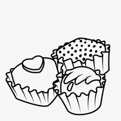 美食素描简笔线条蛋糕绘画图案图标高清图片