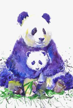 熊猫母子卡通大熊猫高清图片