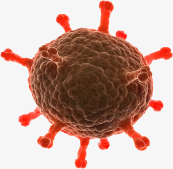 红色病毒创意卡通病菌体高清图片