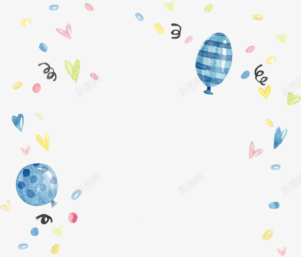 儿童节水彩气球装饰png免抠素材_新图网 https://ixintu.com 儿童节 喜庆 气球装饰 水彩气球 童趣 蓝色气球