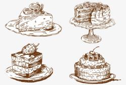 碟子里的煎饼卡通手绘碟子里的蛋糕高清图片
