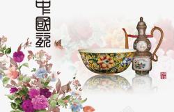 古典火龙凤中国传统文化背景高清图片