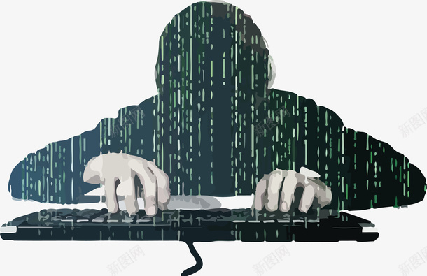 黑客对数据的网络攻击png免抠素材_新图网 https://ixintu.com 人物 免抠图 数据 网络攻击 键盘 黑客