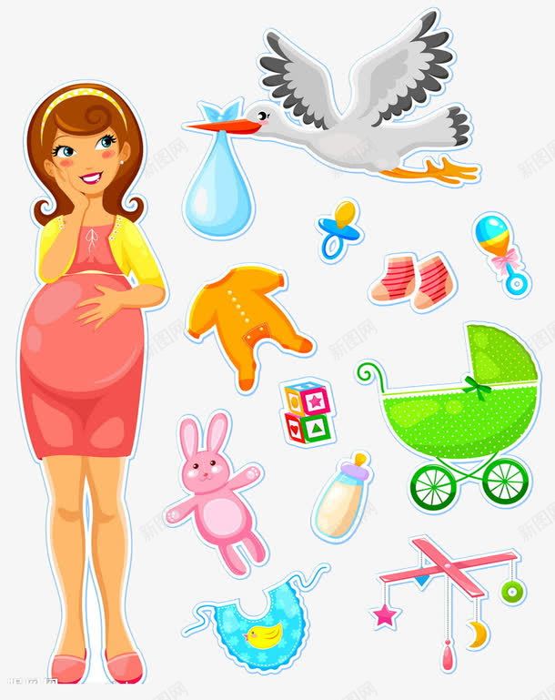 母婴产品图标png_新图网 https://ixintu.com 卡通 可爱 图标 天鹅 奶瓶 婴儿车 孕妇 母婴 母婴用品 玩具