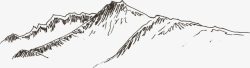 山版画手绘线条山脉矢量图高清图片