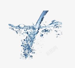 水壶倒水蓝色水滴高清图片