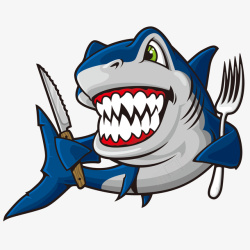 龇牙咧嘴的鲨鱼素材
