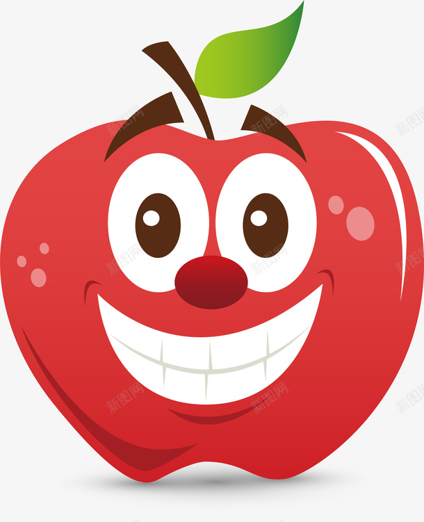 卡通可爱水果高级苹果png免抠素材_新图网 https://ixintu.com 什锦水果 切开的水果 卡通水果 新鲜水果 水果 矢量水果 绿色食品 苹果娃娃 超市水果