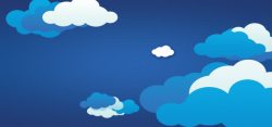 蓝色云朵对话框创意云朵背景海报高清图片