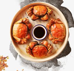 装饰图片螃蟹黄色锅里的螃蟹美食高清图片