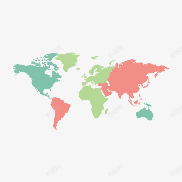 世界地图png免抠素材_新图网 https://ixintu.com 世界地图 世界地图轮廓 多彩 素材 颜色区别