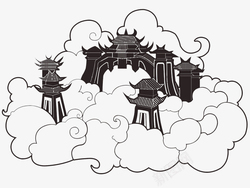 古典中国风文艺装饰广告天庭素材