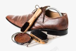 欧美鞋子画册鞋油鞋刷皮鞋高清图片