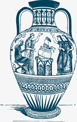 卡通陶器古希腊陶器文化高清图片