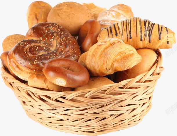 一篮面包美食png免抠素材_新图网 https://ixintu.com 牛角包 篮子 美食 面包 面包甜品食物
