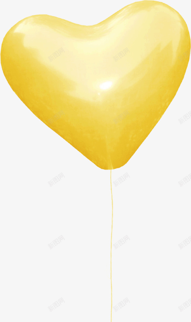 黄色桃心气球png免抠素材_新图网 https://ixintu.com 手绘气球 桃心气球 黄色气球